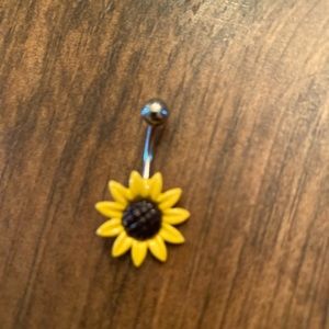 Sunflower belly navel ring